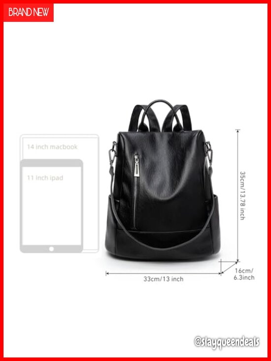 Women\'s Anti-theft PU Leather Backpack - Water-resistant Rucksack with